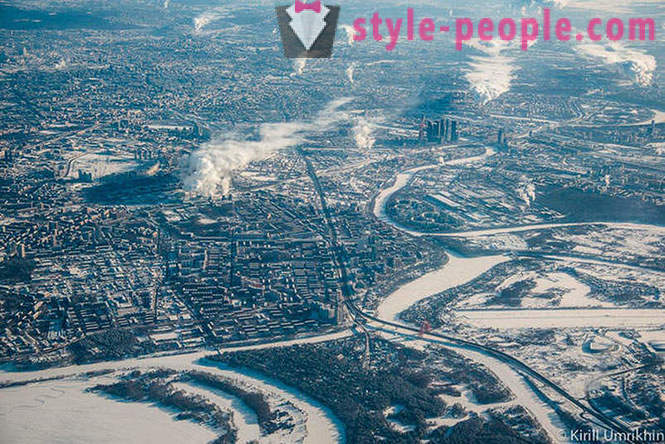 Žiemos Maskva Iš paukščio skrydžio vaizdas