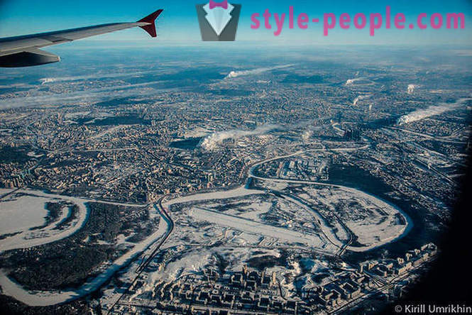 Žiemos Maskva Iš paukščio skrydžio vaizdas