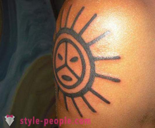 Saulė - tatuiruotė teigiami žmonės, stiprus talismanas